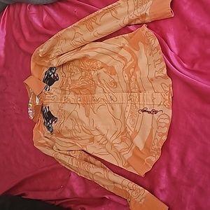 Ed Hardy by Christian Audiigier long sleeve snap collared long sleeve shirt